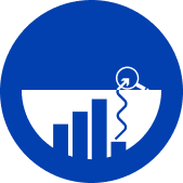 forecasting chart and with communication icon.